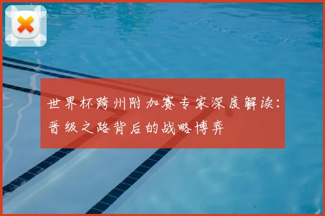 世界杯跨州附加赛专家深度解读:晋级之路背后的战略博弈